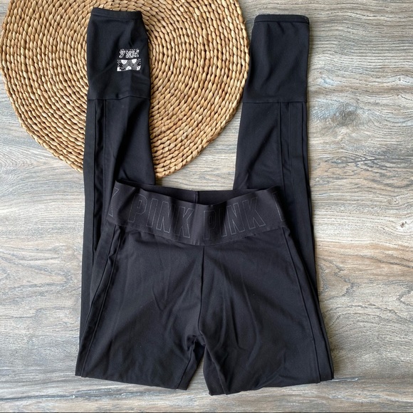 PINK Victoria's Secret Pants - Victoria's Secret Pink Black Workout Leggings